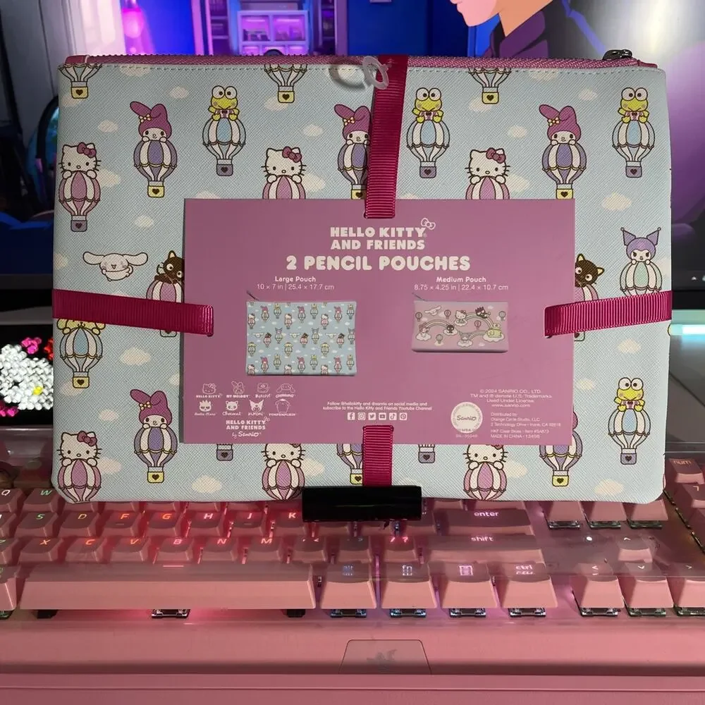 Sanrio Hello Kitty & Friends Pencil Pouches Clear Skies 2 Medium & Large 2024